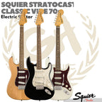Squier Classic Vibe 70s Stratocaster Electric Guitar, Laurel FB - Gitar Listrik Elektrik