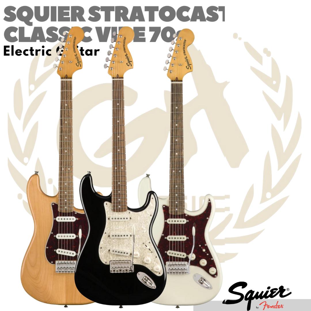 Squier Classic Vibe 70s Stratocaster Electric Guitar, Laurel FB - Gitar Listrik Elektrik