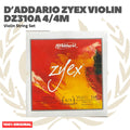 D'Addario DZ310A 4/4M Zyex Violin String Set with Aluminum D, 4/4 Scale, Medium Tension - Senar Violin Set Original