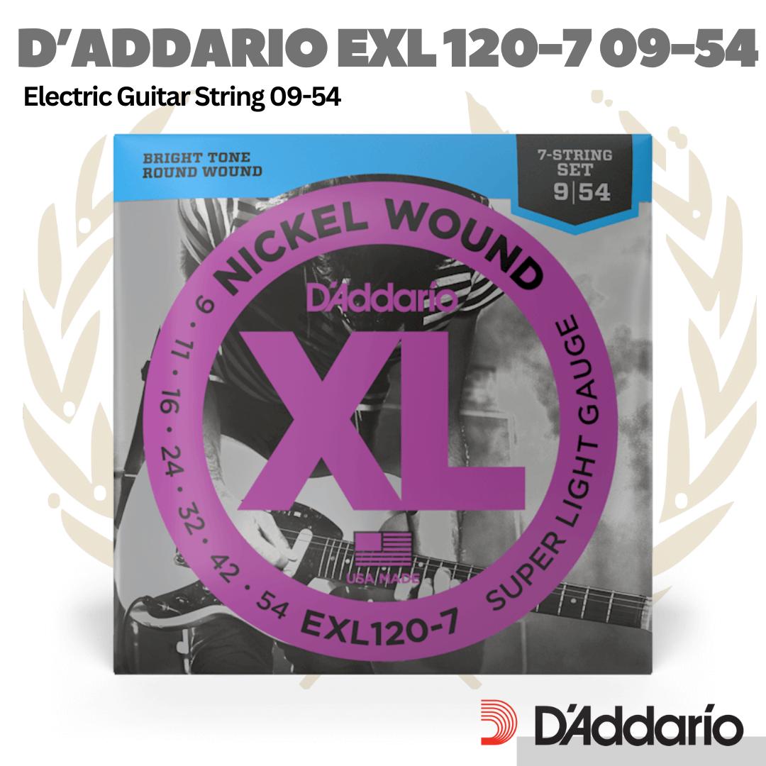 D'addario EXL120-7 09-54 7 String Electric Guitar - Senar Gitar Elektrik