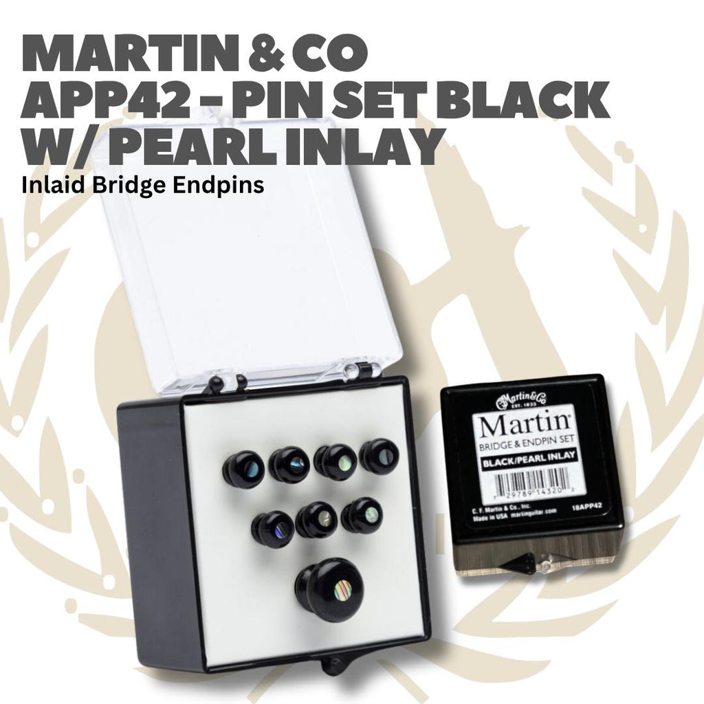 Martin Pin Set With Pearl Inlay Bridge Endpins Inlaid - Akustik Bridge Pin Acoustic APP45 APP42