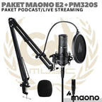 PAKET LIVE STREAMING / PODCAST MAONO E2 + PM320 + MH601 | SOUND CARD AME2 AM-E2A