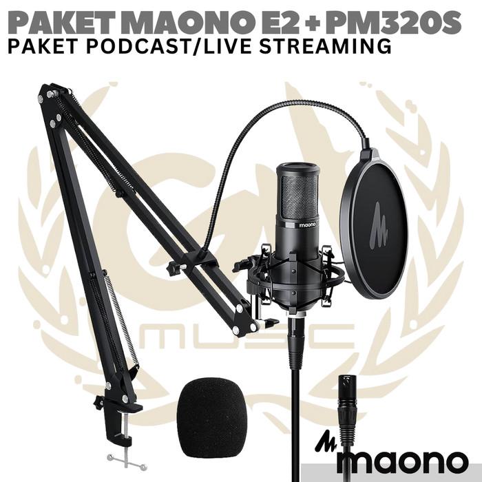 PAKET LIVE STREAMING / PODCAST MAONO E2 + PM320 + MH601 | SOUND CARD AME2 AM-E2A