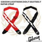 GIBSON LIGHTNING BOLT SEATBELT Guitar Strap | Tali Gitar ASGSBL