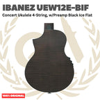 Ibanez UEW12E-BIF Concert Ukulele 4-String w/Preamp Black Ice Flat - Ukulele Concert 4-senar Original Asli