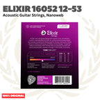 ELIXIR 16052 Nanoweb Phosphor Bronze Acoustic Guitar Strings 12-53 - Senar Gitar Akustik