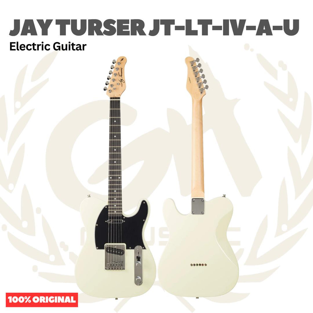 Jay Turser JT-LT-IV-A-U Series Single Cutaway Solid Body Maple Neck 6-String Electric Guitar, Ivory - Gitar Listrik Elektrik
