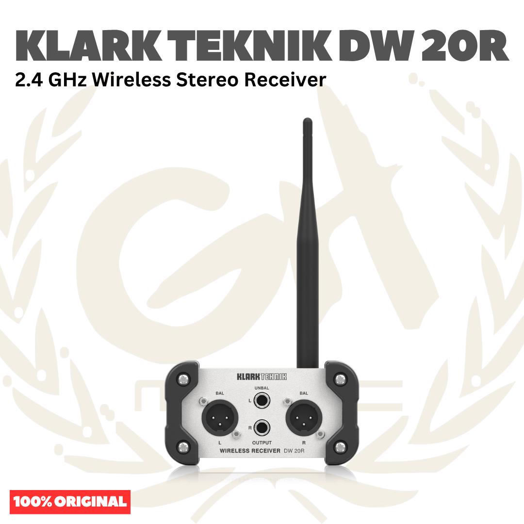 Klark Teknik DW 20R 2.4 GHz Wireless Stereo Receiver for High-Performance Stereo Audio Broadcasting