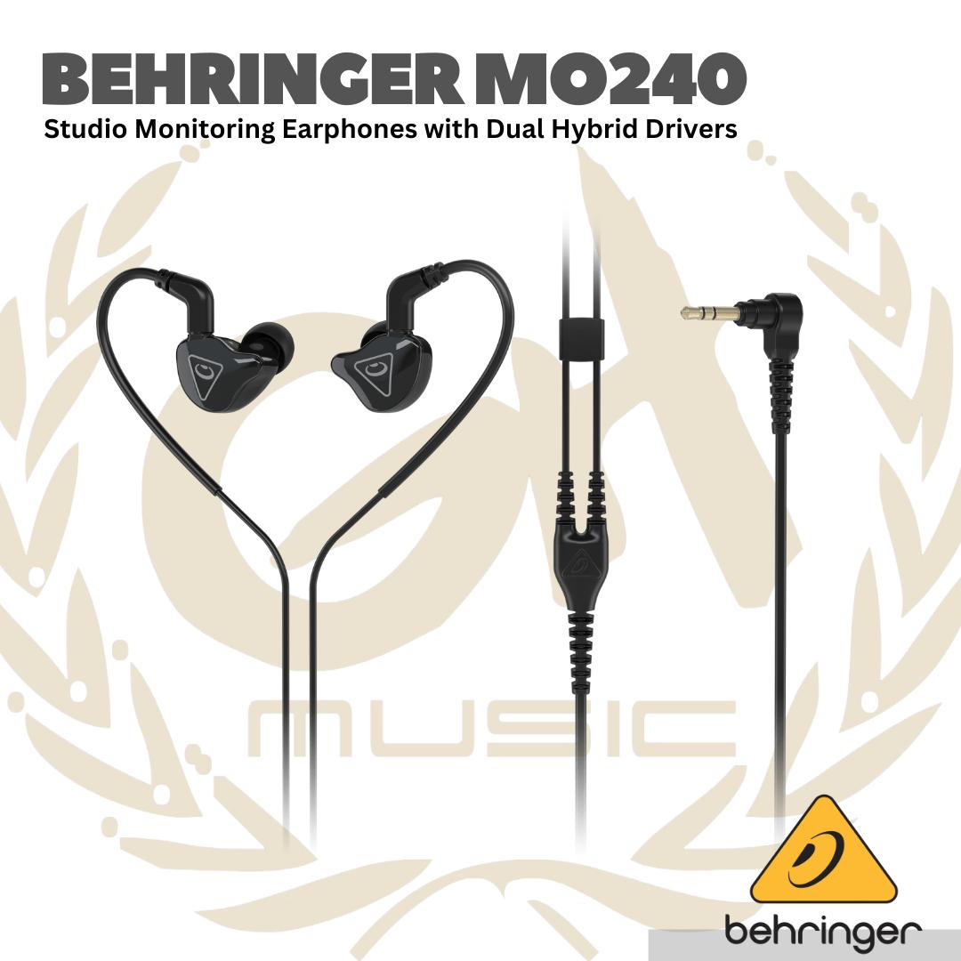 Behringer MO240 Studio Monitoring Earphones with Dual Hybrid Drivers
