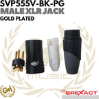 SREXACT Male 3 Pin XLR Jack Gold Plated - Jack Mic Premium Canon