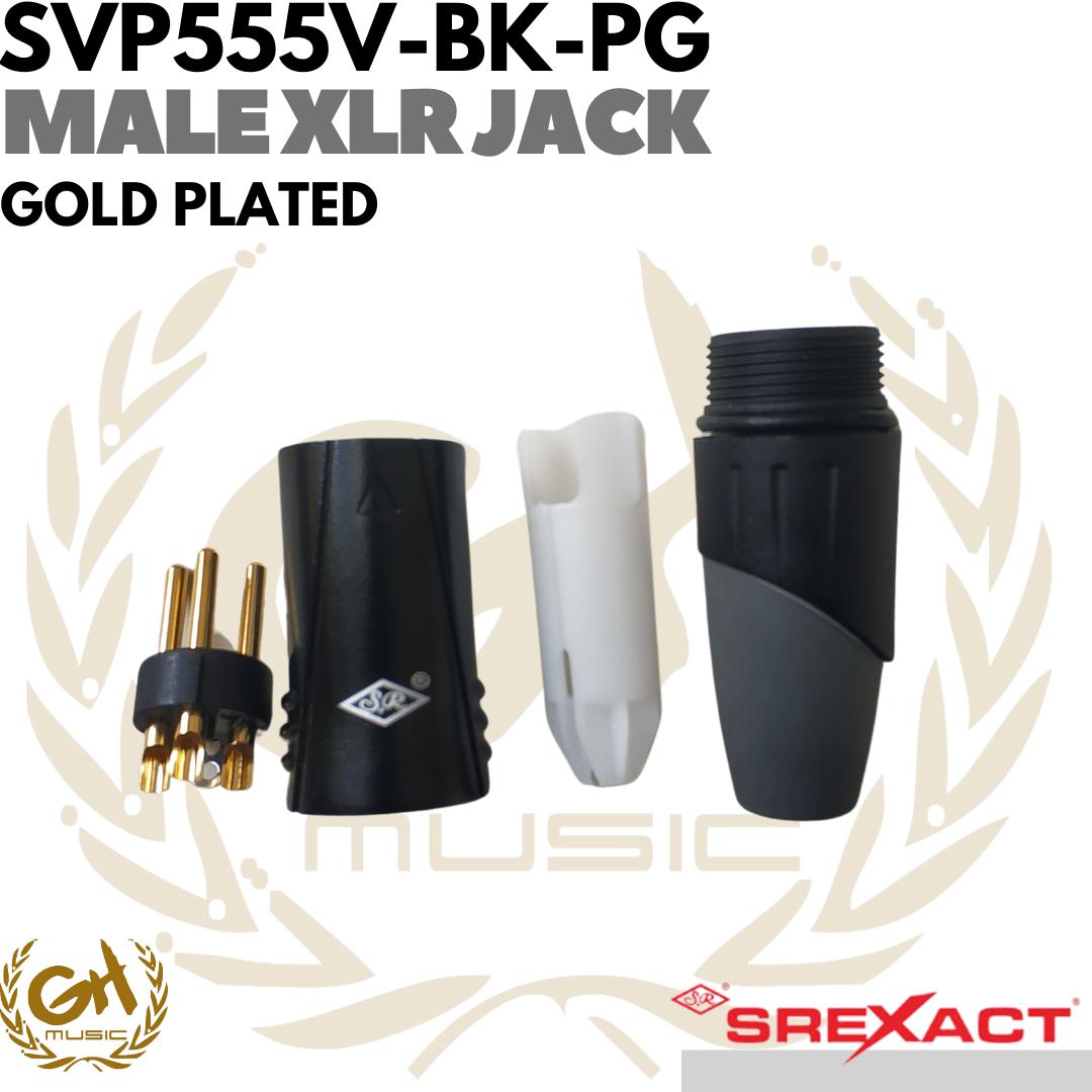SREXACT Male 3 Pin XLR Jack Gold Plated - Jack Mic Premium Canon