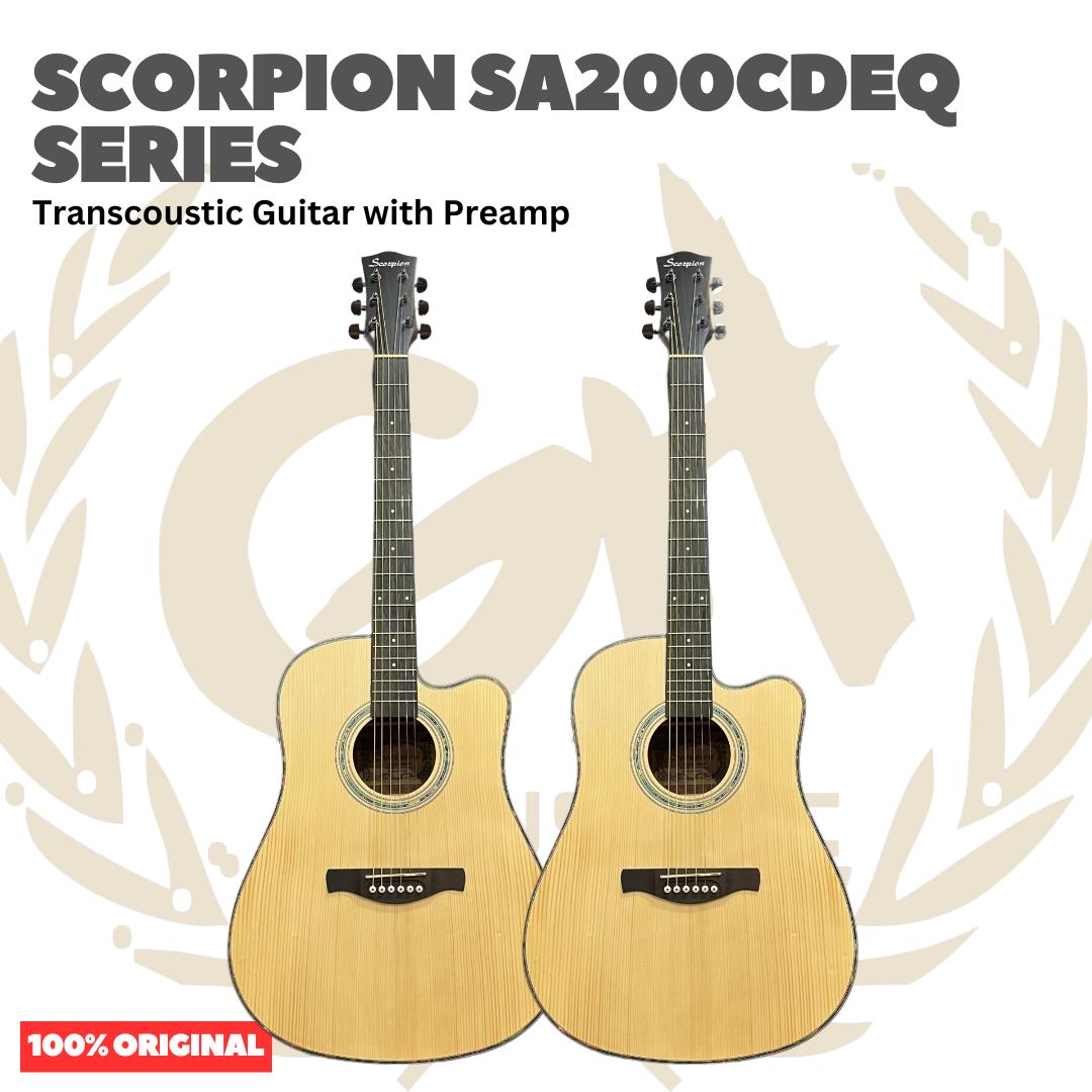 Scorpion SA200CDEQ Series Transcoustic Guitar with Preamp - SA 200 CDEQ Gitar Transkustik dengan Efek dan Preamp Original Asli