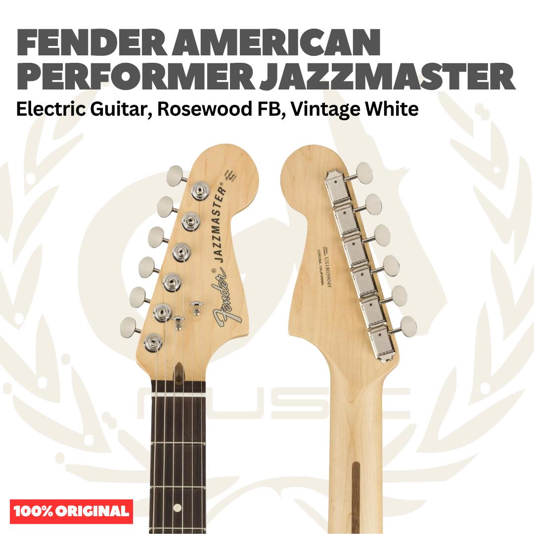 Fender American Performer Jazzmaster Electric Guitar, Rosewood FB, Vintage White - Gitar Listrik Elektrik