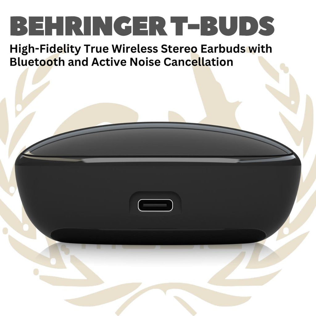 Behringer T-BUDS High-Fidelity True Wireless Stereo Earbuds with Bluetooth and Active Noise Cancellation - T BUDS Wireless Ear Buds Earphone Bluetooth TBUDS