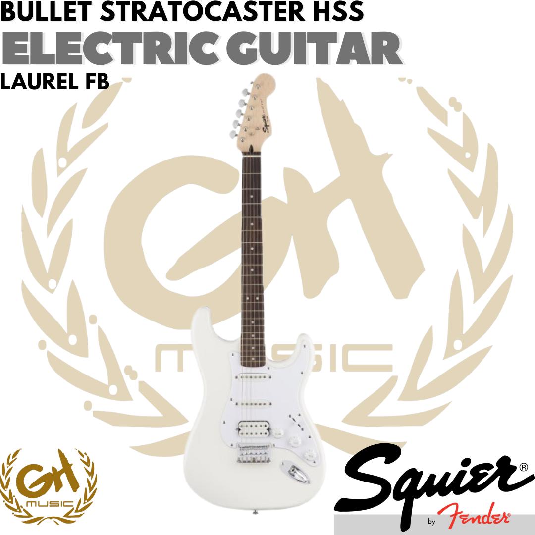 SQUIER BULLET STRATOCASTER HSS ELEKTRIC GUITAR LAURAL FB ARCTIC WHITE