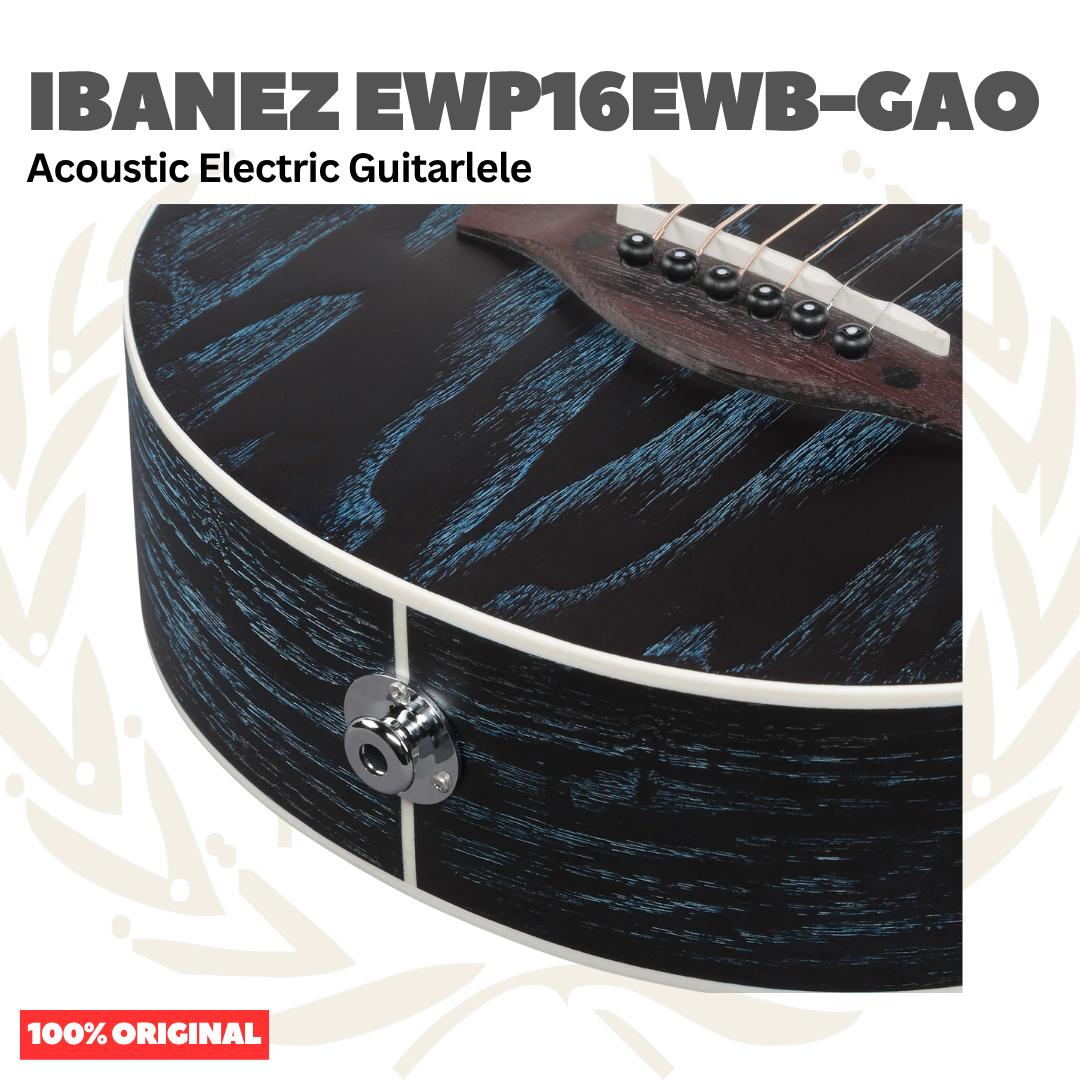Ibanez EWP16EWB-GAO Acoustic-Electric Guitar w/Bag, Galaxy Aqua Open Pore - Gitarlele Ukulele Tenor 6-String