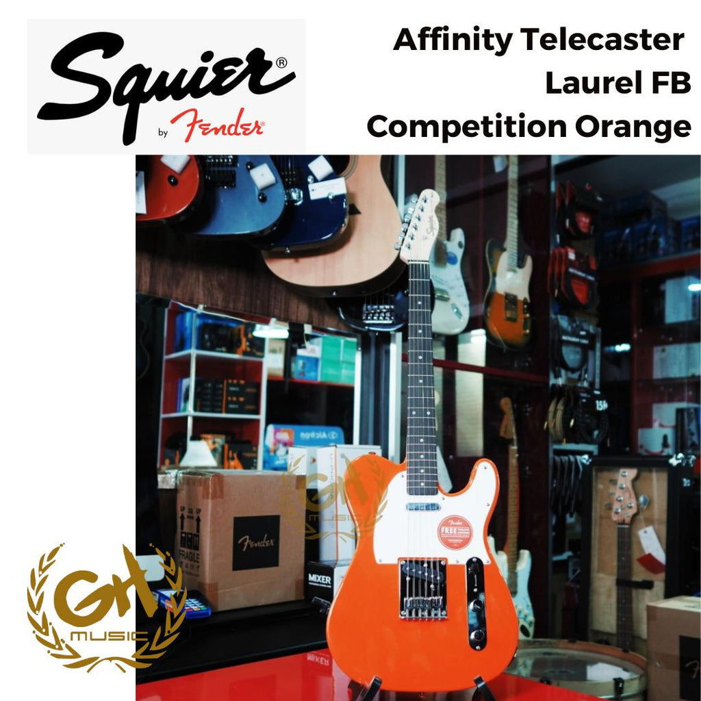 Squier Afinity Telecaster Electric Guitar Laurel FB Competition Orange