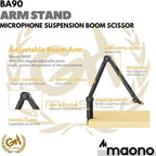 MAONO BA90 Microphone Suspension Boom Scissor Arm Stand Mic