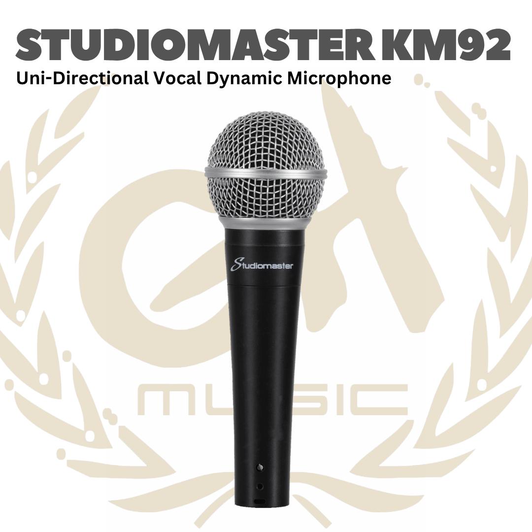 KM92 Uni-Directional Vocal Dynamic Microphone - KM 92 Mic Dinamik Karaoke Studiomaster KM-92 Mik Original