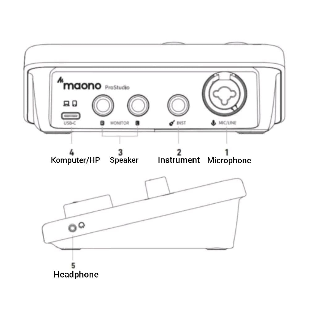 Maono PS22 Lite USB Audio Interface - Soundcard Recording