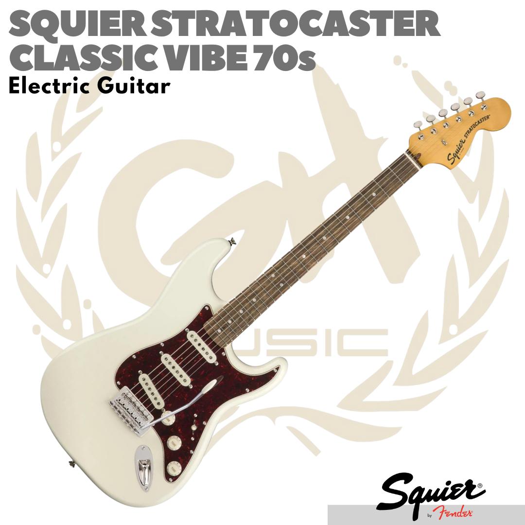 Squier Classic Vibe 70s Stratocaster Electric Guitar, Laurel FB - Gitar Listrik Elektrik