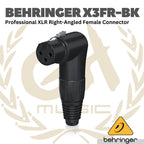 Behringer X3FR Professional XLR Right-Angled Female Connector - Jack XLR Female Angled 3 Pin X3-FR