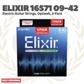 ELIXIR 16571 Optiweb 3-Pack Nickel Plated Steel Super Light, 09-42 Electric Guitar Strings - Senar Gitar Listrik Elektrik isi 3Pack
