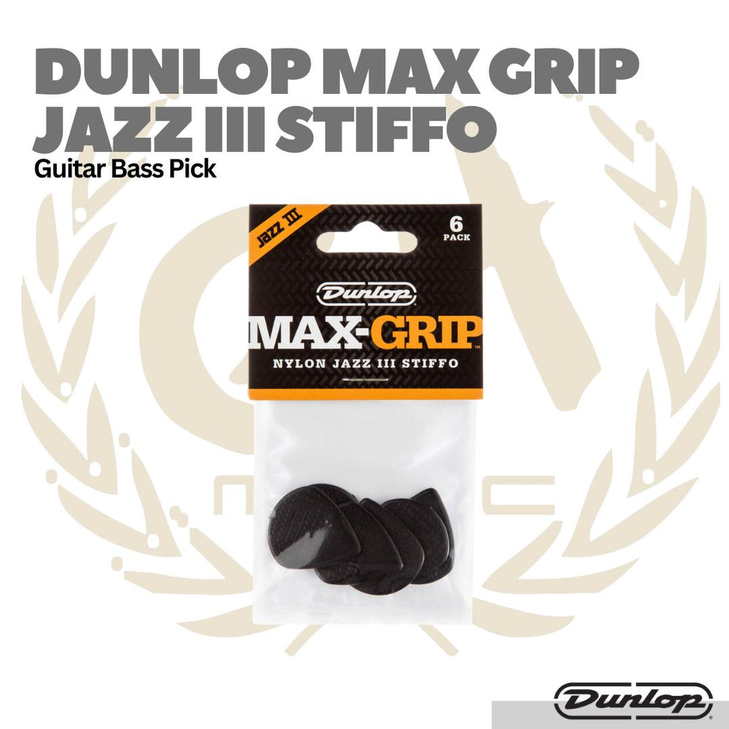 Dunlop Max Grip JAZZ III Stiffo Pick Isi 6 - Pick Gitar Bass