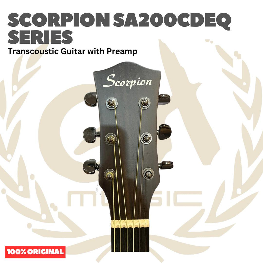 Scorpion SA200CDEQ Series Transcoustic Guitar with Preamp - SA 200 CDEQ Gitar Transkustik dengan Efek dan Preamp Original Asli
