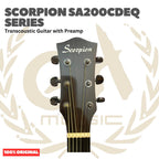 Scorpion SA200CDEQ Series Transcoustic Guitar with Preamp - SA 200 CDEQ Gitar Transkustik dengan Efek dan Preamp Original Asli