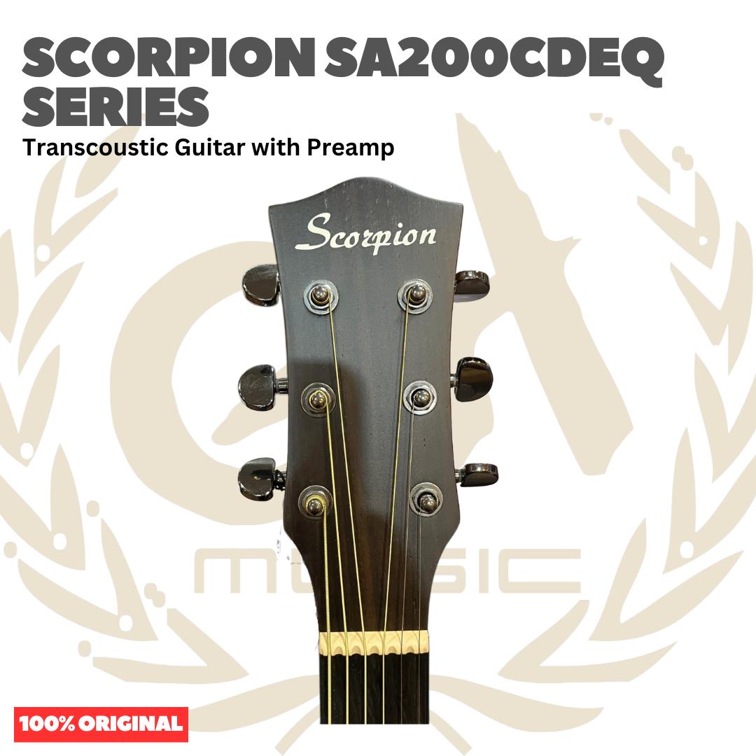 Scorpion SA200CDEQ Series Transcoustic Guitar with Preamp - SA 200 CDEQ Gitar Transkustik dengan Efek dan Preamp Original Asli