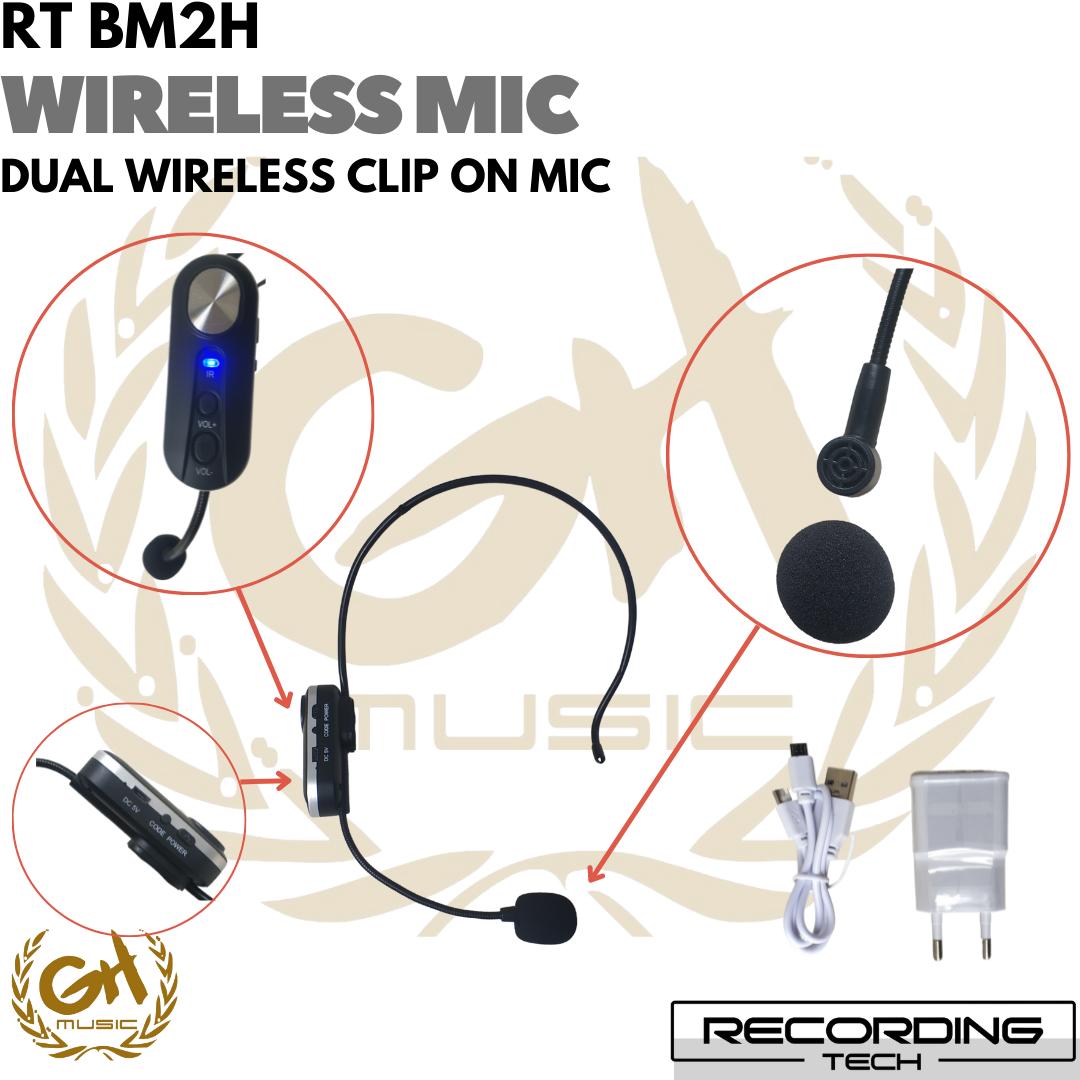 RECORDING TECH RT BM2H WIRELESS DUAL CLIP ON MIC BANDO IMAM SEMINAR