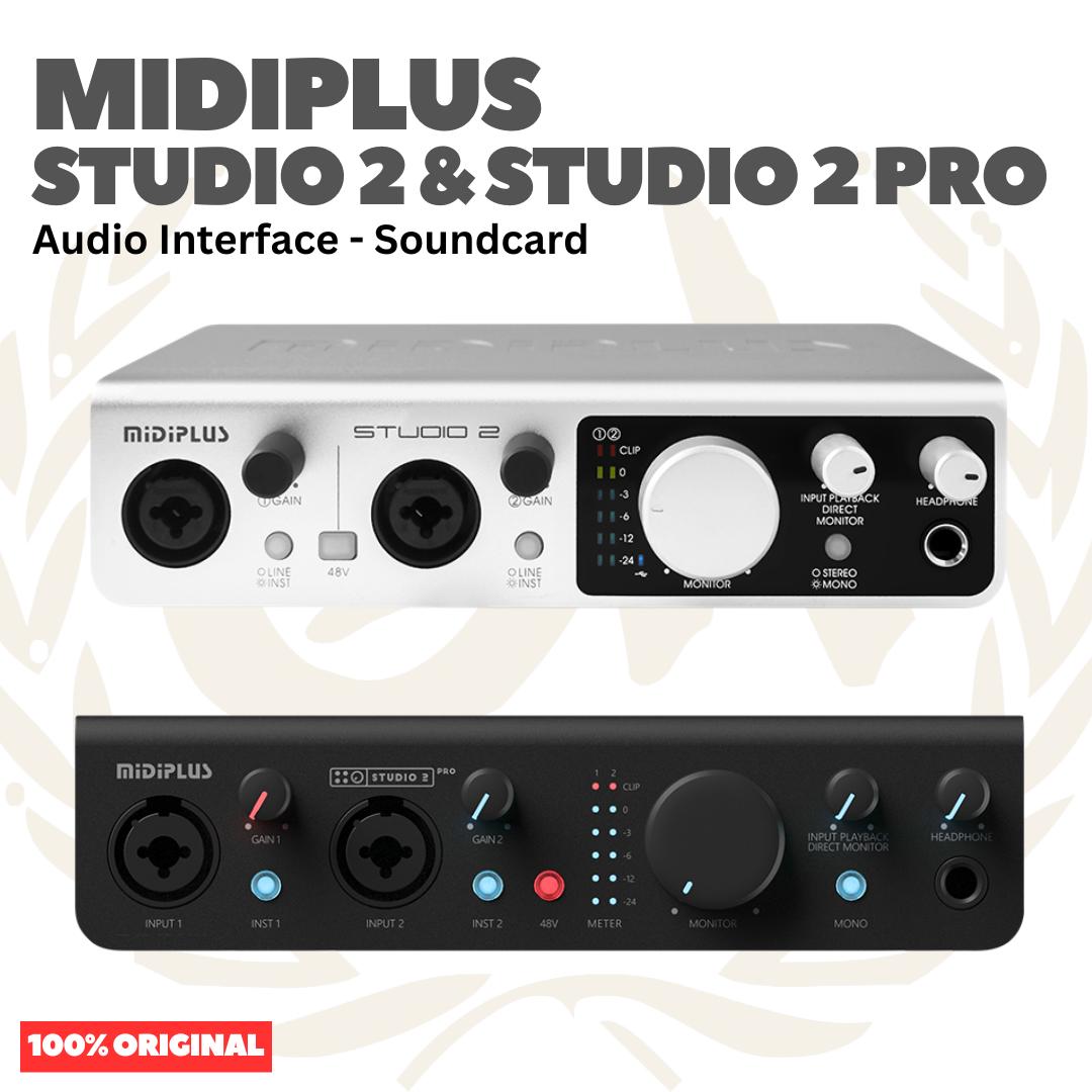 MIDIPLUS STUDIO 2 & STUDIO 2 PRO USB SOUNDCARD RECORDING MIC VOCAL ASMR PODCAST ZOOM AUDIO INTERFACE