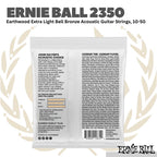 Ernie Ball 2350 Earthwood Extra Light Bell Bronze Acoustic Guitar Strings, 10-50 - Senar Gitar Akustik