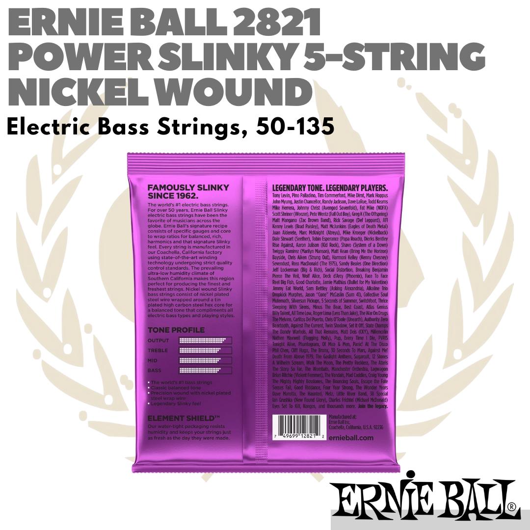 ERNIE BALL 2821 Power Slinky 5-String Nickel Wound | Senar Bass