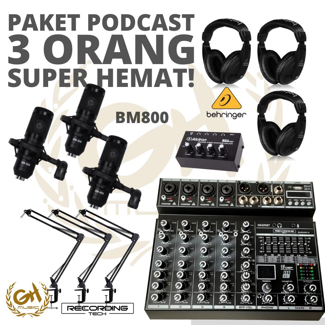 PAKET PODCAST 3 ORANG MURAH BERKUALITAS PM360 / BM800 + RT ELEGANT 6