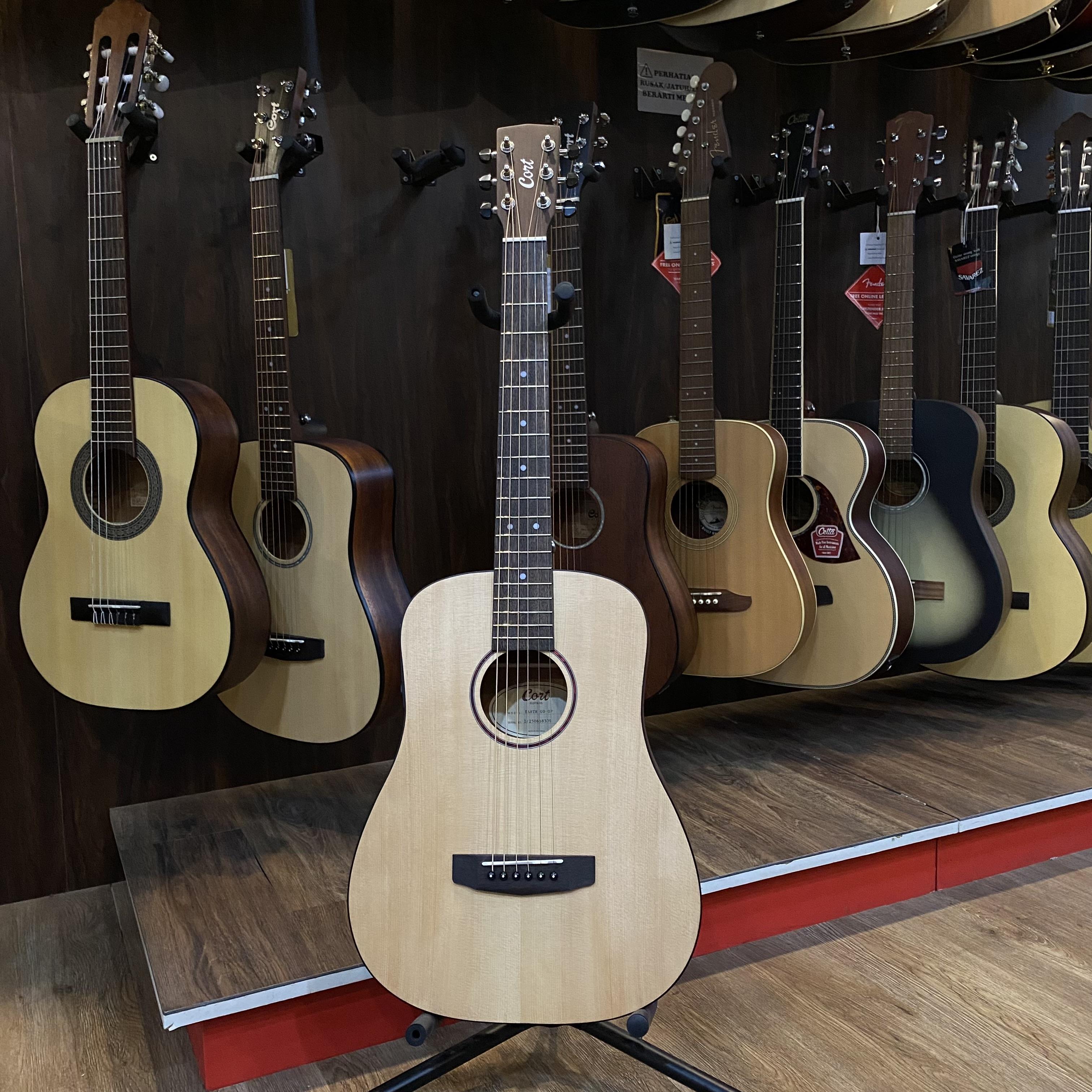 Cort Earth GO Acoustic Electric Guitar with Pre-Amp - Gitar Transkustik TransAcoustic Akustik Elektrik Earth-Go PreAmp Original Asli