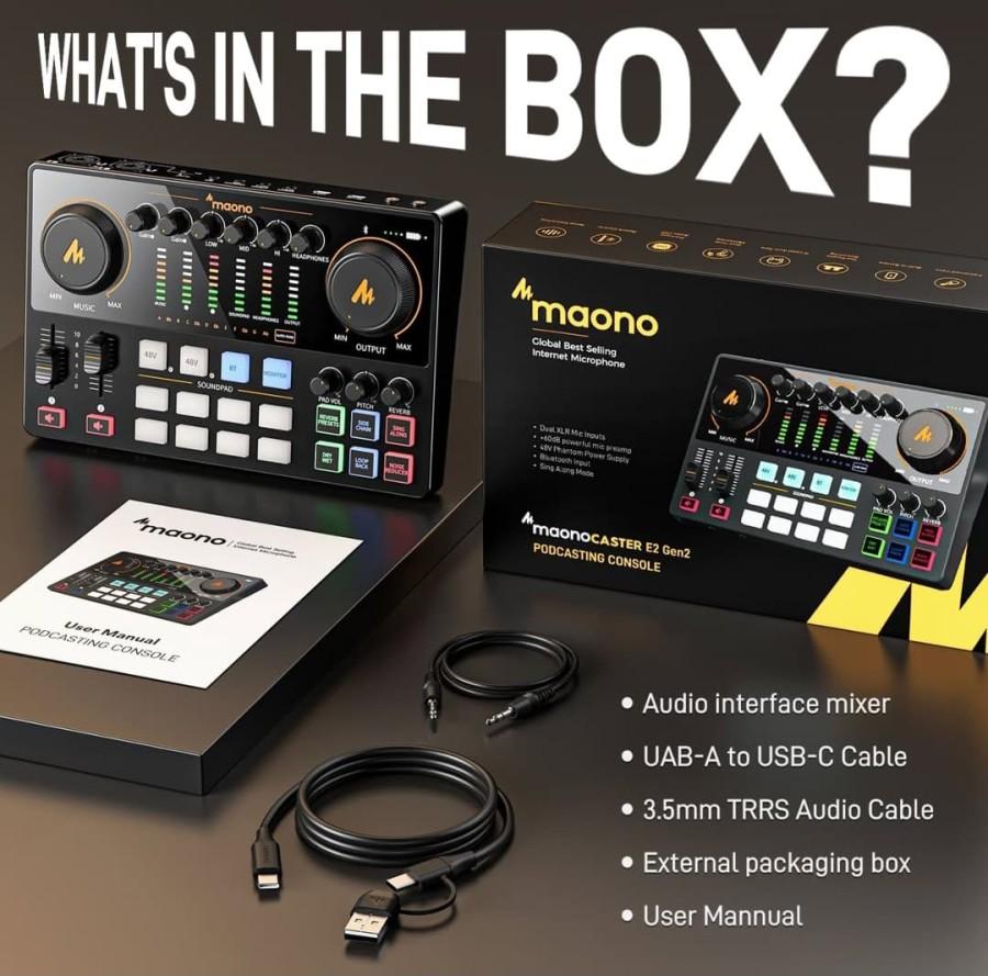 MAONO AME2 Gen II Maonocaster Live Streaming & Portable Podcast Console Gen 2 | Soundcard AM - E2 Mark 2