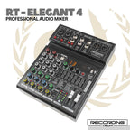 Recording Tech Elegant-4 Professional Audio Mixer | RT-Elegant4 4 Channel Mixer Podcast Karaoke