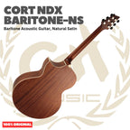Cort NDX Baritone-NS Baritone Acoustic Guitar, Natural Satin - Gitar Akustik Baritone Low Standard Tuning Original Asli