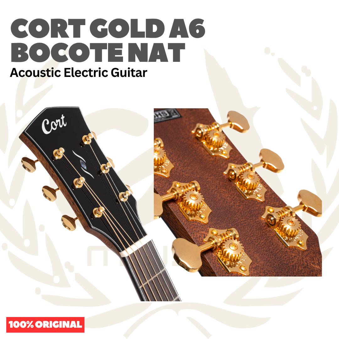 Cort GOLD A6 BOCOTE NAT Acoustic Electric w/Case - Gitar Akustik Elektrik