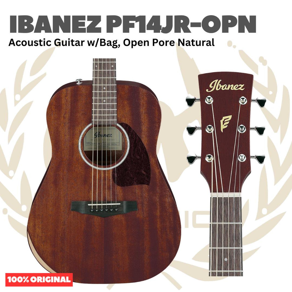 Ibanez PF14JR-OPN Acoustic Guitar w/Bag, Open Pore Natural - Gitar Akustik