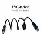 USB CABLE KABEL VENTION 1.5M FOR SOUNDCARD, MIXER, PRINTER ORIGINAL