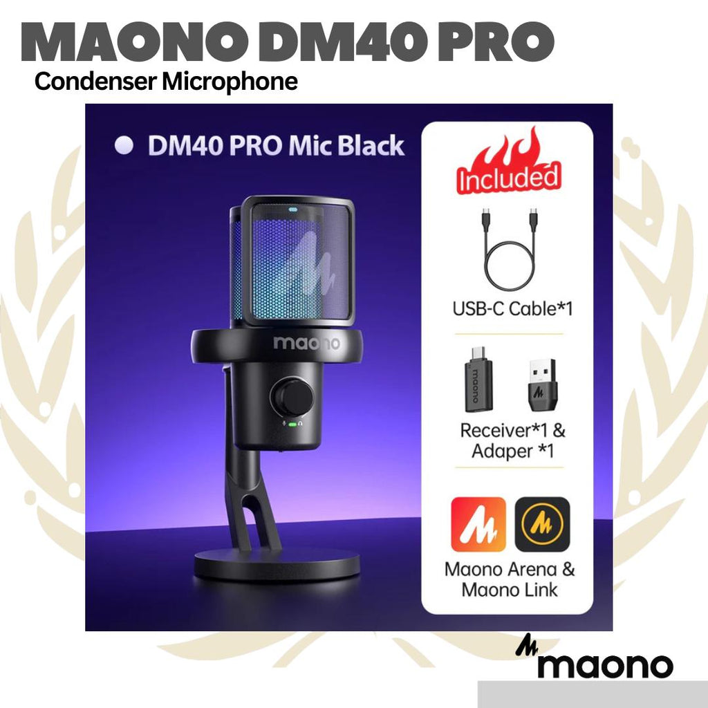 MAONO DM40 PRO USB / Wireless Gaming Desktop Microphone | Mic Condenser Podcast