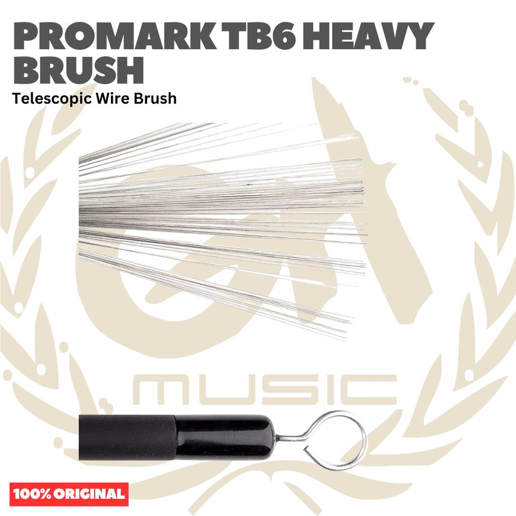 PROMARK TB6 Heavy Brush Telescopic Wire Brush - Stik Brass Snare Stik Kawat Jazz Original Asli