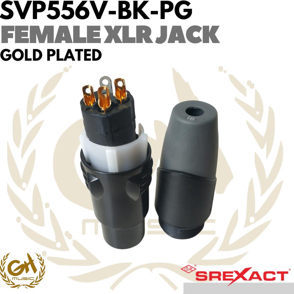 SREXACT Female 3 Pin XLR Jack Gold Plated - Jack Mic Premium Canon