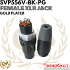 SREXACT Female 3 Pin XLR Jack Gold Plated - Jack Mic Premium Canon