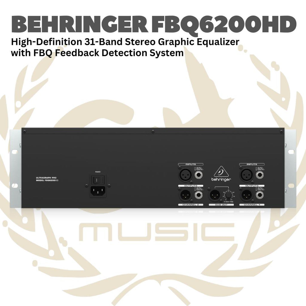 BEHRINGER ULTRAGRAPH PRO FBQ6200HD Stereo Graphic Equalizer with FBQ | FBQ-6200-HD