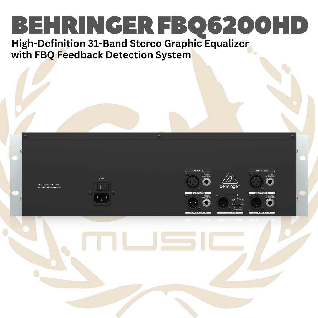 BEHRINGER ULTRAGRAPH PRO FBQ6200HD Stereo Graphic Equalizer with FBQ | FBQ-6200-HD