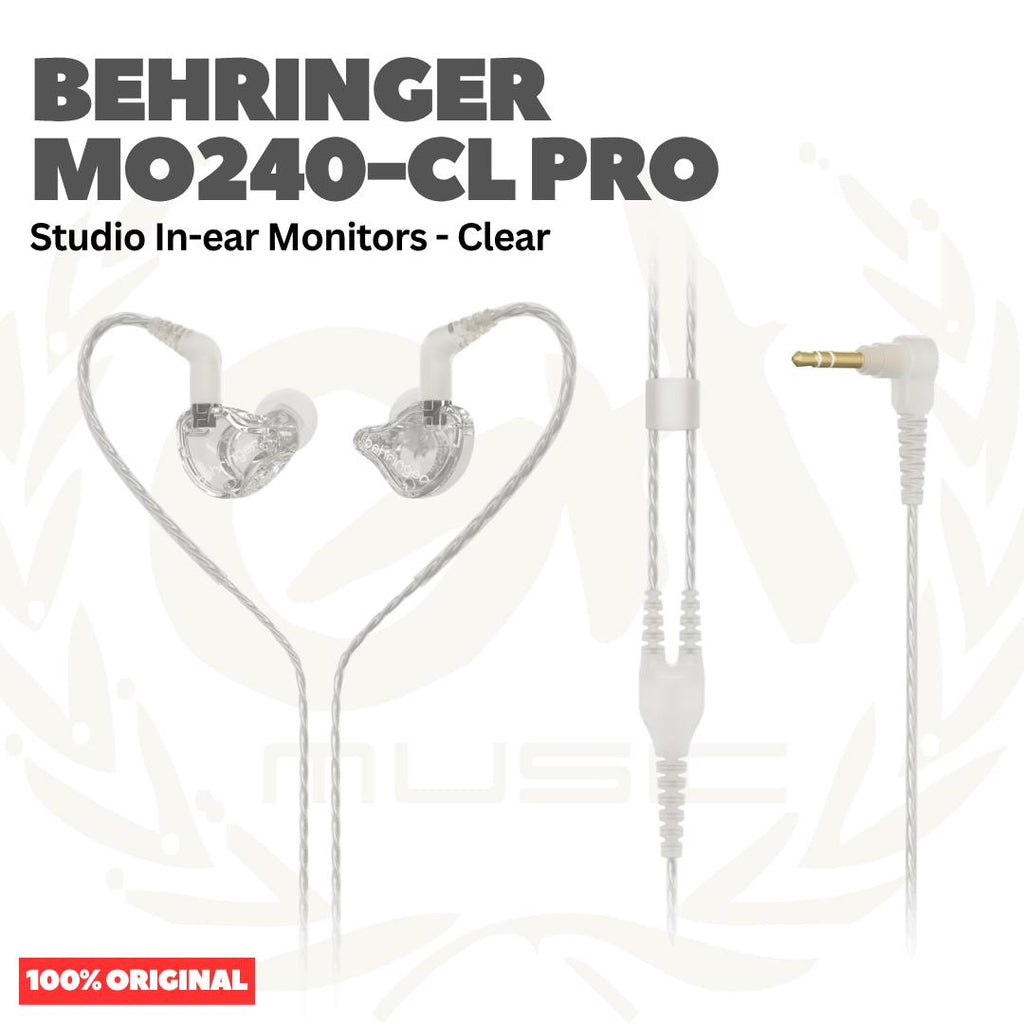 Behringer MO240-CL Pro Studio In-ear Monitors Clear - IEM Earphone M0240-CL